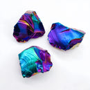 the AURA OBSIDIAN - 1PC Natural Crystal Aura Obsidian Electroplated Glitter Raw Stone, Gemstone Mineral Specimen, Home Decoration Reiki Healing Gift