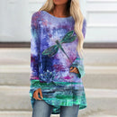 the TUNIC - Floral Painting 3D Print Long Sleeve Fashion Long Tunic Tops for Women