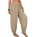 the BOHO JOGGER - Casual Women Harem Pants Cotton Linen Loose Wide Leg Long Pants