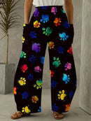 the CAT BOHOS - Urban Street Fashion Casual Loose Long Style Cartoon Cat Color 3D Printed Double Side Pocket Pants