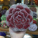 the BLOSSOM - Rose Flower Shape Wallet, Luxury Crystal Clutch Handbag, Diamonds Evening Bag/Party Purse, Rhinestone Shoulder Bag