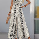 the BANDEAU BOHO - Summer High Waist Tie Wide Leg Pants Range Patchwork Style Casual Wide Leg Long Pants