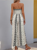 the BANDEAU BOHO - Summer High Waist Tie Wide Leg Pants Range Patchwork Style Casual Wide Leg Long Pants