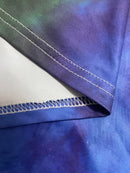 the BLUE AURA BOHO - Vibrant Tie-Dye Print V-Neck Maxi Dress for Women - Casual Short Sleeve Summer Beach Dress in Blues, Purples & Yellows, Autumn Attire | V-Neck Flowy Dress | Stretchable Fabric, Beach Clothes