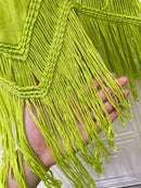 the TASSEL BOHO - Women's Bohemian V-Neck Tassel Dress - Loose-Fitting, Beige Maxi Dress with Fringe Detail, Perfect for Beach and Casual Attire, Beach Coverup | Bohemian Style |Tassel Detail Beach Dress