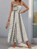 the BANDEAU BOHO - Summer High Waist Tie Wide Leg Pants Range Patchwork Style Casual Wide Leg Long Pants