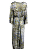 the PAISLEY PRINCESS - Boho Chic Floral Print V-Neck Maxi Dress with Bell Sleeves - High Waist, Long Length, Ruffled Hem, Lightweight Polyester Blend for Women - Perfect for Spring/Summer Casual Wear, Cute Dress