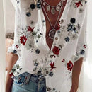 the BOHEMIAN BOUQUET - Bohemian Floral Top, Stylish Button-Up Shirt