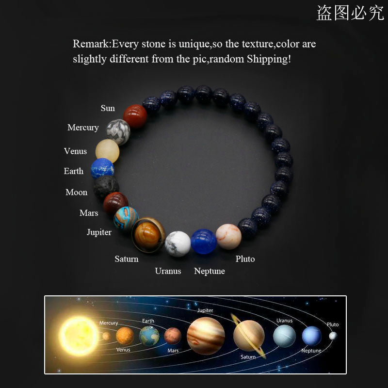 the SOLAR SYSTEM - Natural Stone Eight Planets Bracelet