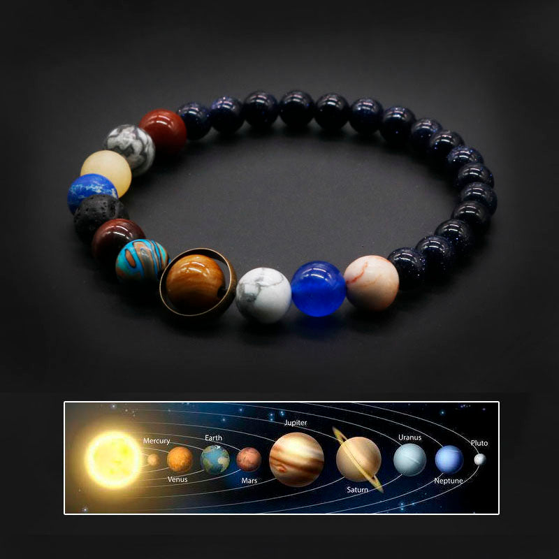 the SOLAR SYSTEM - Natural Stone Eight Planets Bracelet