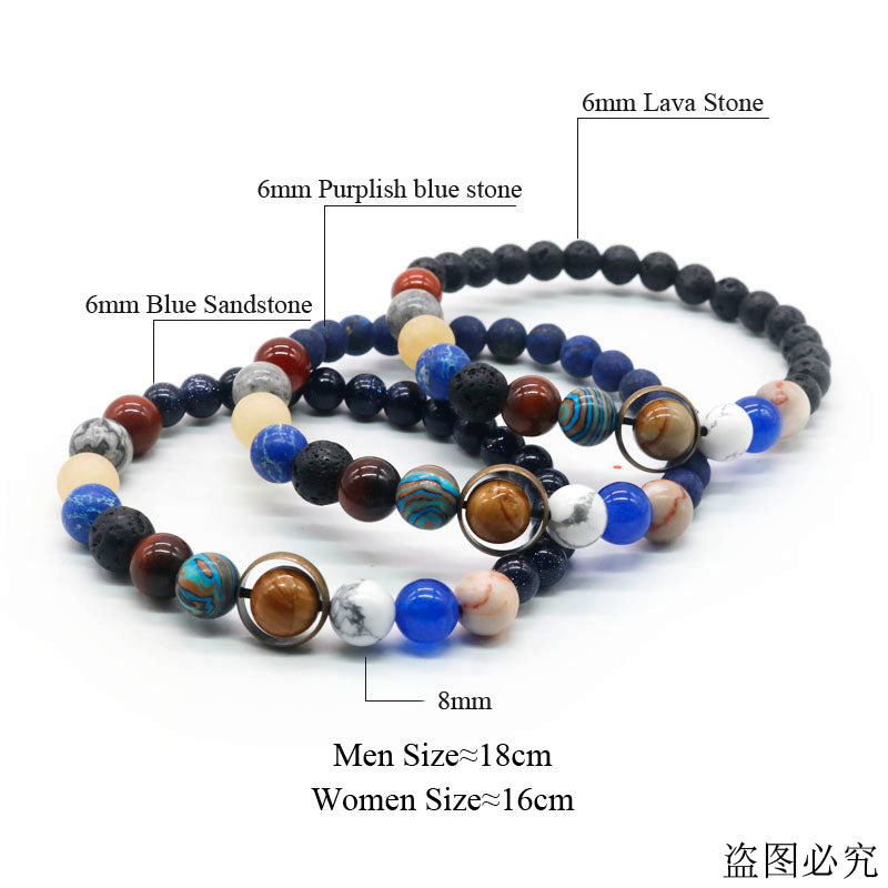 the SOLAR SYSTEM - Natural Stone Eight Planets Bracelet