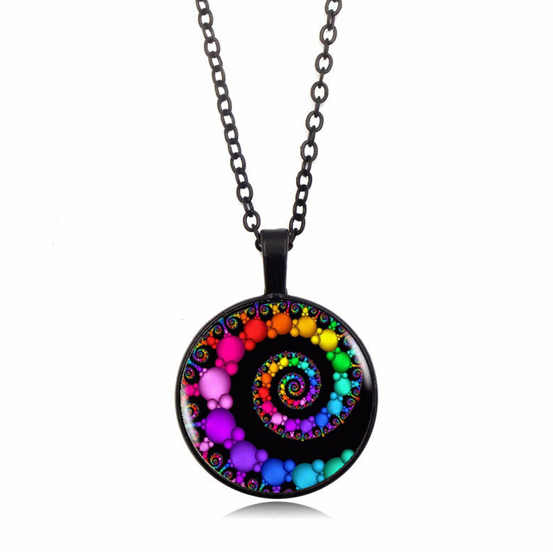 the VORTEZ - Fibonacci Spiral Pendant Fractal Necklaces