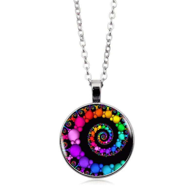 the VORTEZ - Fibonacci Spiral Pendant Fractal Necklaces