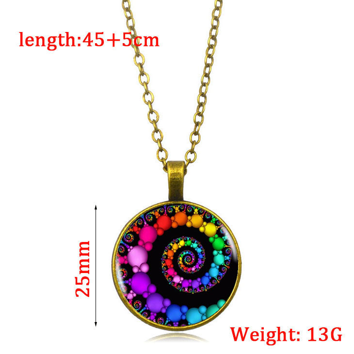 the VORTEZ - Fibonacci Spiral Pendant Fractal Necklaces