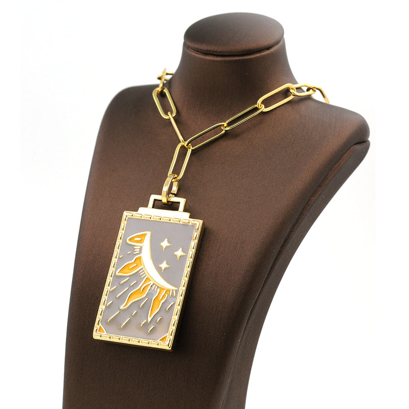 the MEDALION - Geometric Big Pendant Necklace