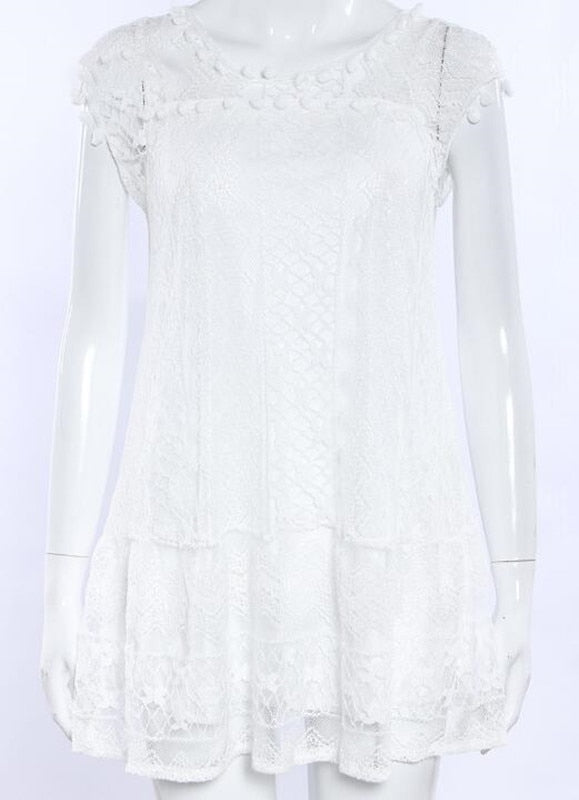 the LACY BABYDOLL - Sexy Sleeveless White Lace Women Elegant Dress