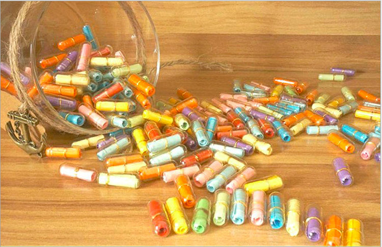 the TIME CAPSULE - 50/100pcs Message in Bottle Message Emoticon Capsule