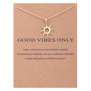 the MESSAGE - Sun Love Star Leaves Clover Luck Pendant Necklaces