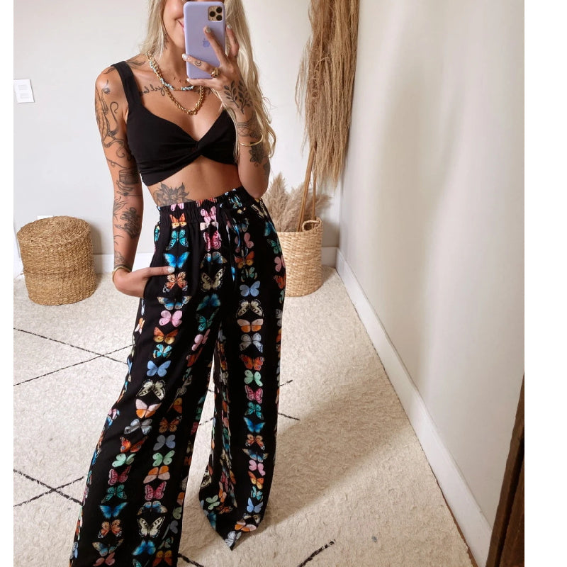 the BOHO BABE - 2 Piece Set Tracksuit Boho Print Sexy Sleeveless Crop Top