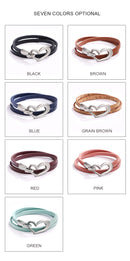 the CROSS MY HEART - Simple Love Leather Charms Bracelet