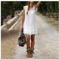 the LACY BABYDOLL - Sexy Sleeveless White Lace Women Elegant Dress