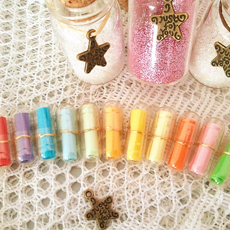 the TIME CAPSULE - 50/100pcs Message in Bottle Message Emoticon Capsule