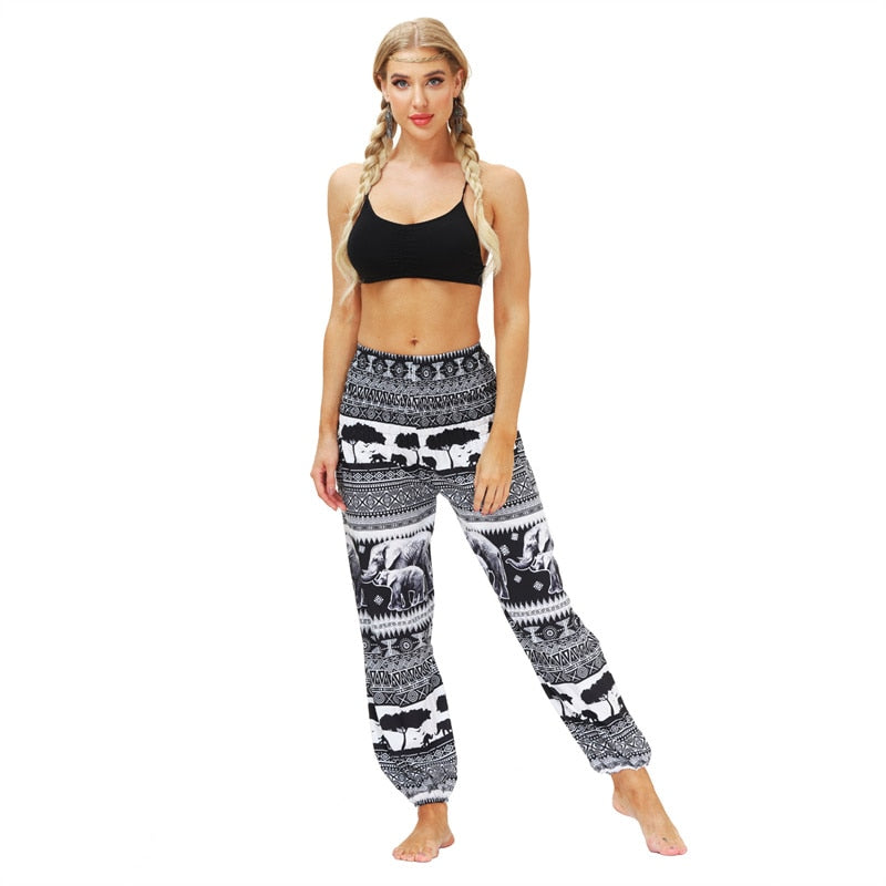 the YOGI - Boho Loose Yoga Pants High Waist Elasticity