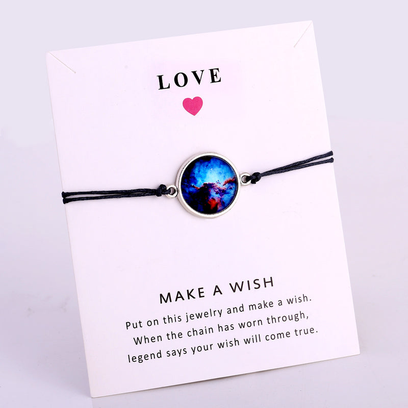 the WISH - Space Galaxy Universe Starry Nebula Card Bracelets