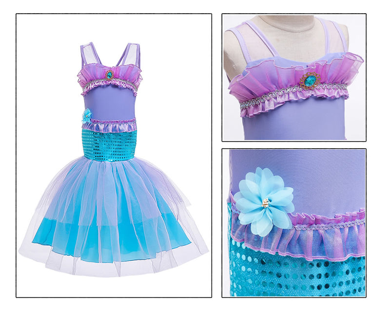 the MINI MERMAID - Girls Little Mermaid Princess Dress