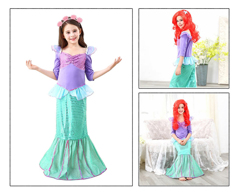 the MINI MERMAID - Girls Little Mermaid Princess Dress