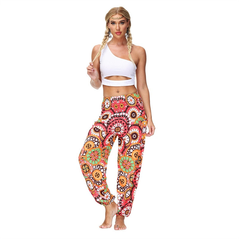 the YOGI - Boho Loose Yoga Pants High Waist Elasticity