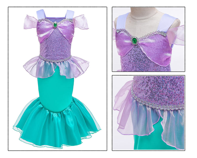 the MINI MERMAID - Girls Little Mermaid Princess Dress