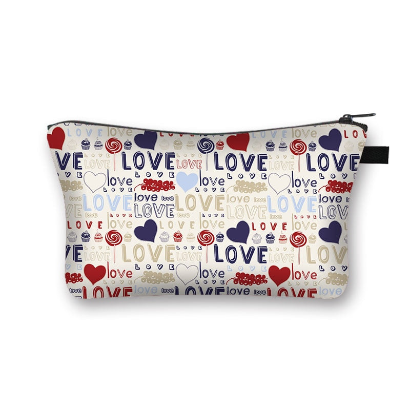 the LOVE BUG - Hearts Love You Printed Cosmetic Bag