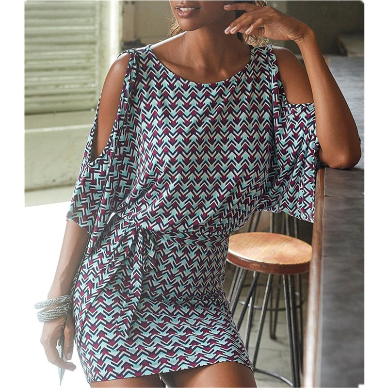 the LUNCH DATE - Casual O-Neck Keyhole Back Hollow-Out Mini Dress