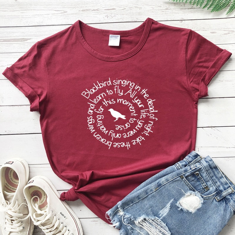 the BLACKBIRD - Blackbird Singing in the Dead of Night T-Shirt