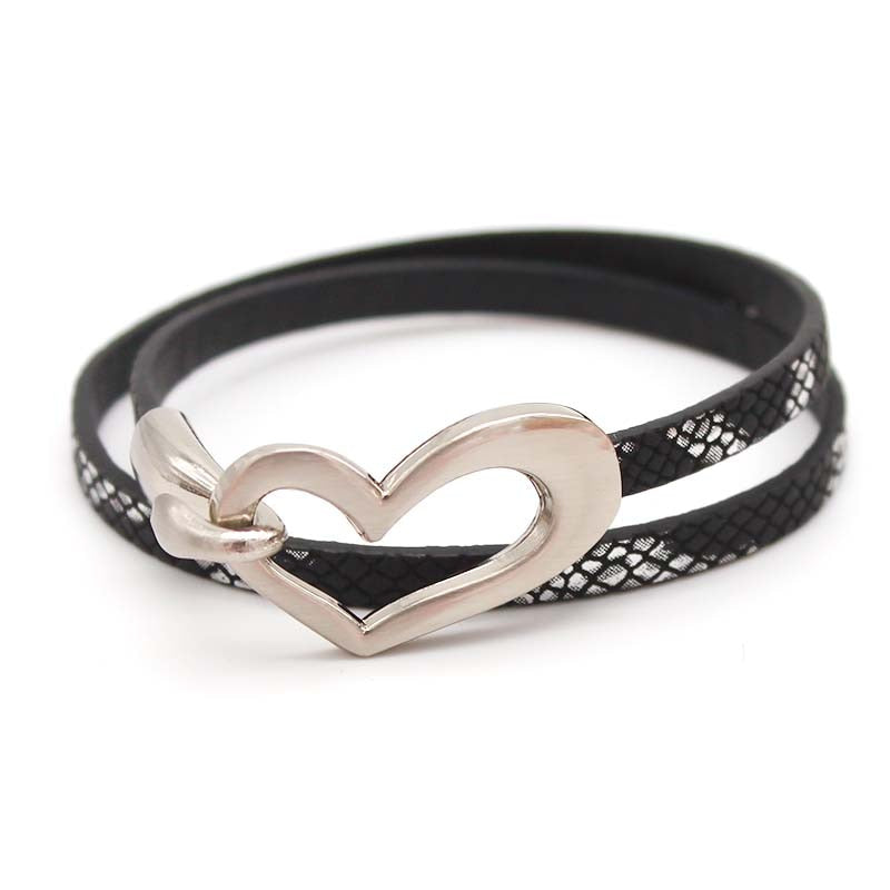 the CROSS MY HEART - Simple Love Leather Charms Bracelet