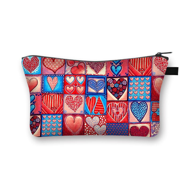 the LOVE BUG - Hearts Love You Printed Cosmetic Bag