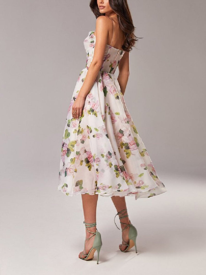 the SPLENDOR IN THE GRASS - Beach Elegant Hollow-Out Backless Short Sleeve Puff Party Dresses