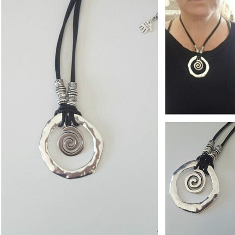 the SPIRAL - Endless Spiral Leather Necklace