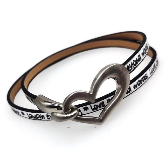 the CROSS MY HEART - Simple Love Leather Charms Bracelet