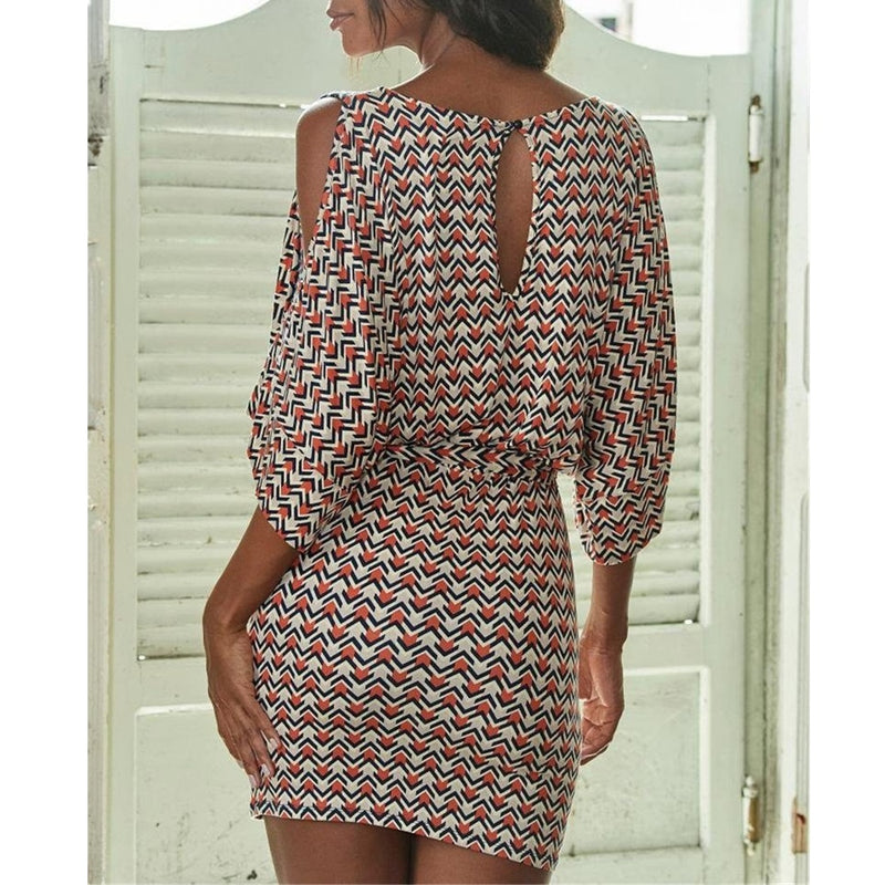 the LUNCH DATE - Casual O-Neck Keyhole Back Hollow-Out Mini Dress