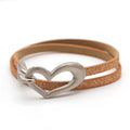 the CROSS MY HEART - Simple Love Leather Charms Bracelet