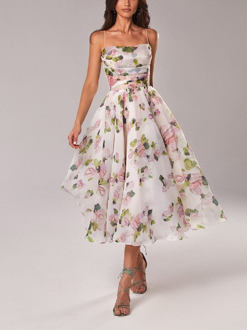 the SPLENDOR IN THE GRASS - Beach Elegant Hollow-Out Backless Short Sleeve Puff Party Dresses