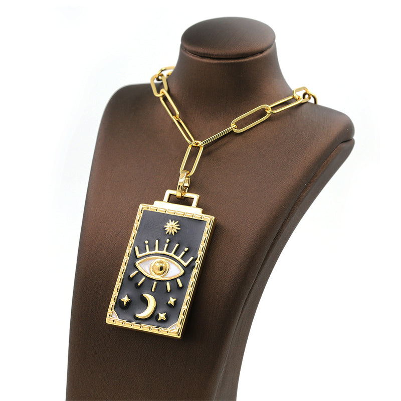 the MEDALION - Geometric Big Pendant Necklace