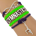 the GYM GIRL - Gymnastics Love Infinity Charm Bracelets