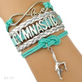 the GYM GIRL - Gymnastics Love Infinity Charm Bracelets