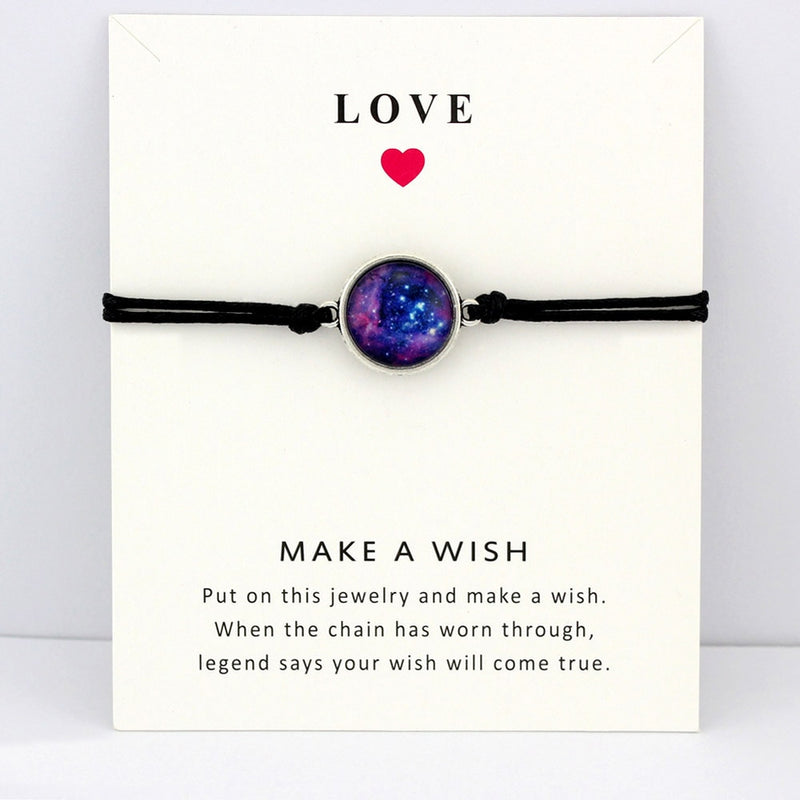 the WISH - Space Galaxy Universe Starry Nebula Card Bracelets