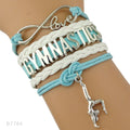 the GYM GIRL - Gymnastics Love Infinity Charm Bracelets