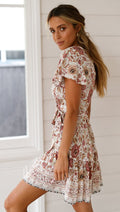 the PICNIC PAISLEY - Sleeve Floral Print Split Stylish Style Dress