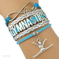 the GYM GIRL - Gymnastics Love Infinity Charm Bracelets